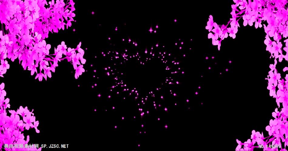 A007-紫红粒子心形婚礼背景视频 视频背景