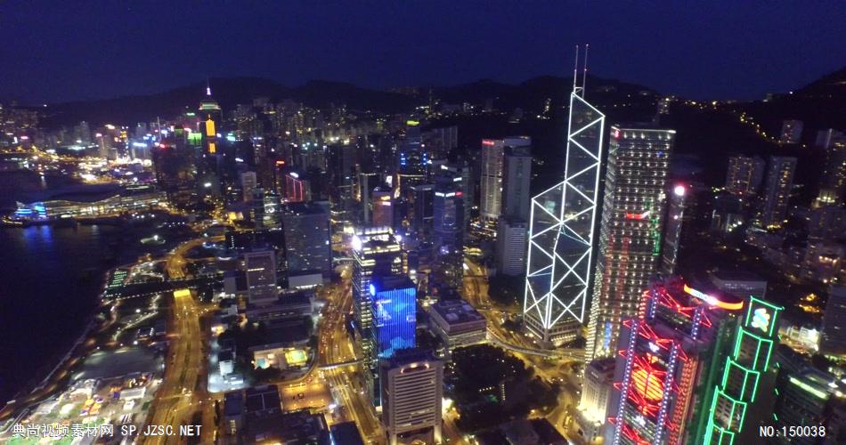 4K超高清航拍香港城市夜景视频素材俯瞰香港视频素材4K高清实拍视频