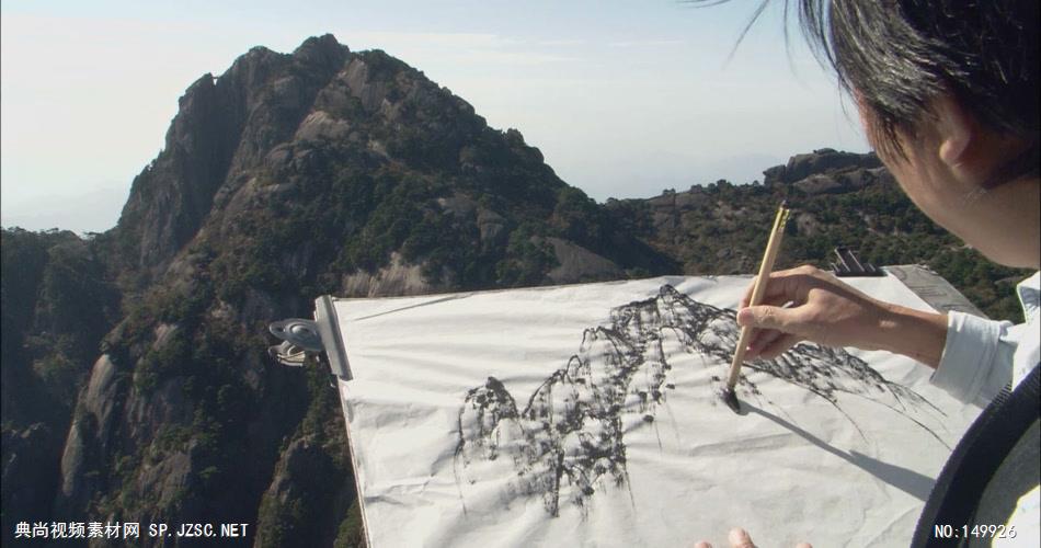 画家画山水画5 中国风视频 背景视频