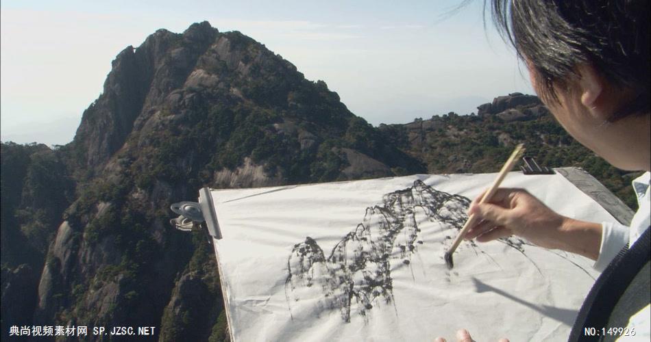画家画山水画5 中国风视频 背景视频