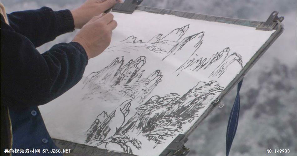 画家画山水画2 中国风视频 背景视频