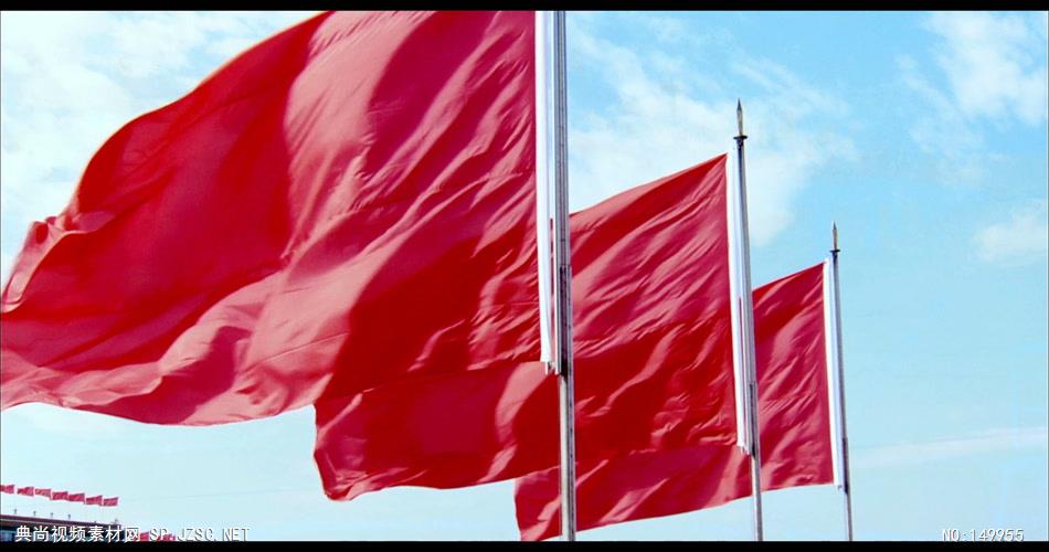 红旗飘扬 中国风视频 背景视频