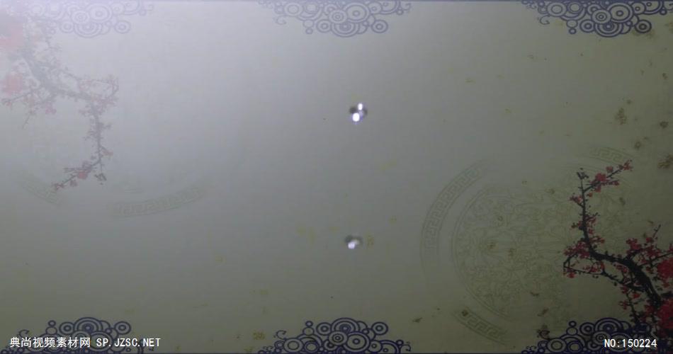 中国风青花瓷古典水墨瓷器扇子 中国风视频 背景视频