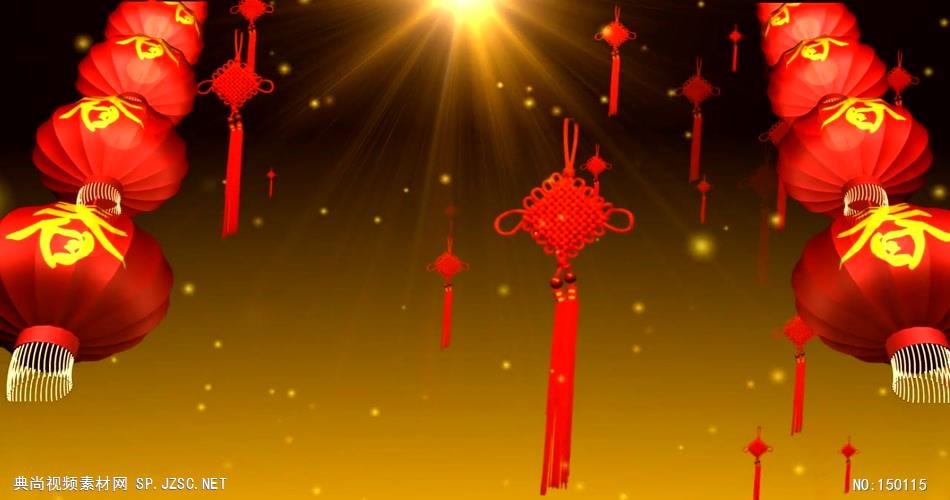 喜庆红灯笼中国结LED大屏唯美高清动态素材 中国风视频 背景视频