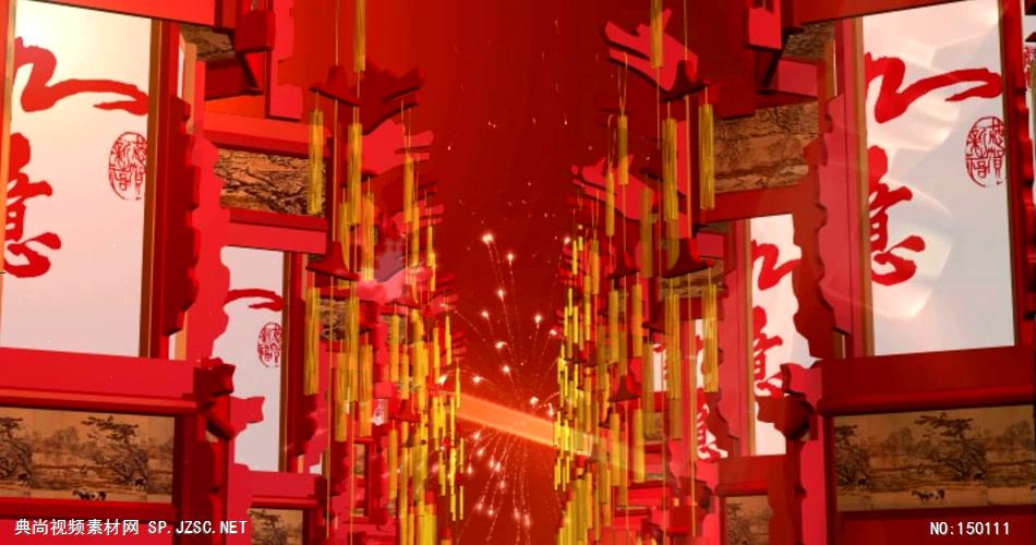 万事如意红灯笼中国结-含音乐 中国风视频 背景视频