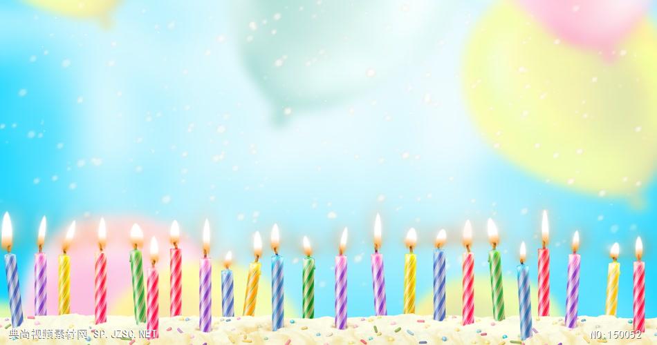 生日蜡烛梦幻彩色气球LED素材 中国风视频 背景视频