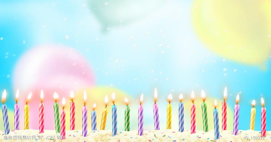 生日蜡烛梦幻彩色气球LED素材 中国风视频 背景视频