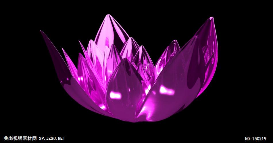 紫色水晶莲花（带通道） 中国风视频 背景视频