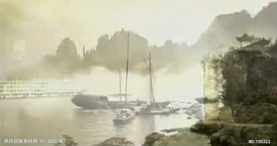 YM2877水墨山水 泼墨瀑布 滴水成泉(有音乐) 中国风视频 背景视频