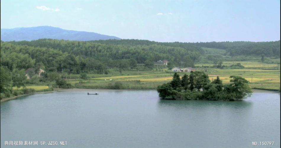 0747-湖上小舟-自然美景实拍视频