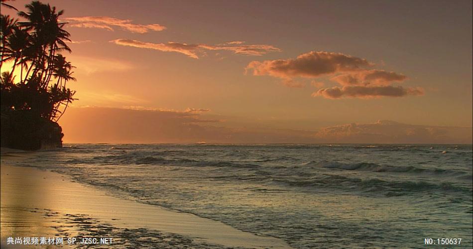 0725-朝阳下的海岸-自然美景实拍视频