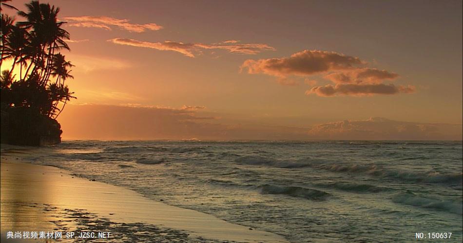 0725-朝阳下的海岸-自然美景实拍视频