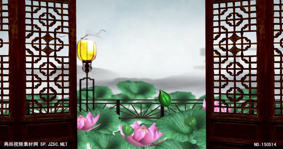 竹露荷风背景-4-01 中国风 荷叶 水墨画 中国风视频 背景视频