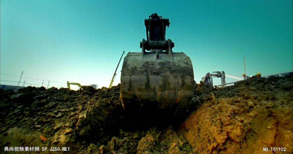 0367-挖土机工作科技 生产 办公 城市-