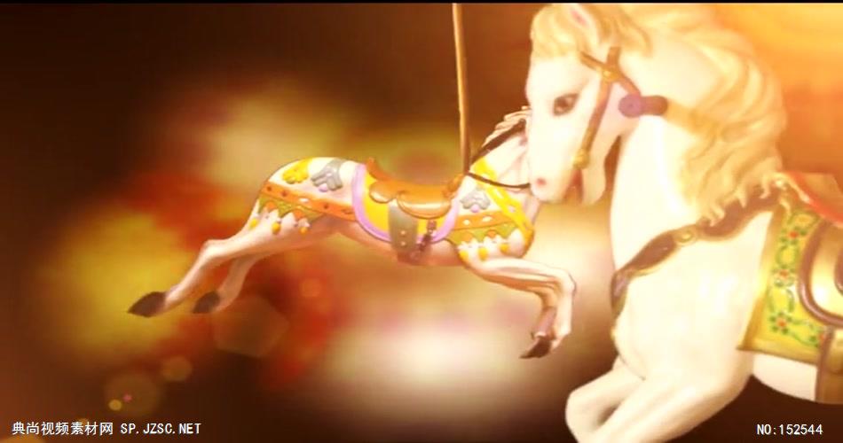 儿童 卡通 梦幻YM0603天使旅行箱-旋转木马(有音乐)背景视频 视频动态背景 虚拟背景视频
