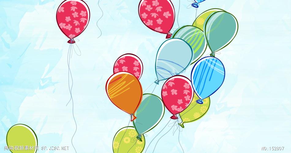 气球涂鸦 Balloon Doodle大屏幕背景动态背景视频背景 视频动态背景 虚拟背景视频