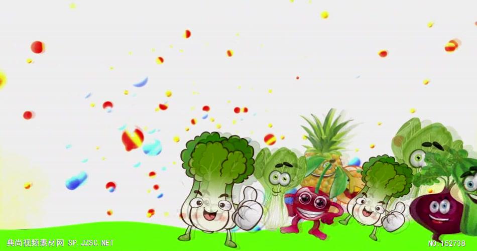 A123-卡通蔬菜狂欢 视频动态背景 虚拟背景视频