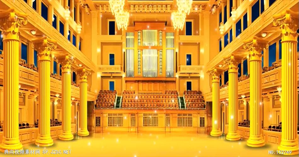 A109-金色大厅+宫殿 视频动态背景 虚拟背景视频