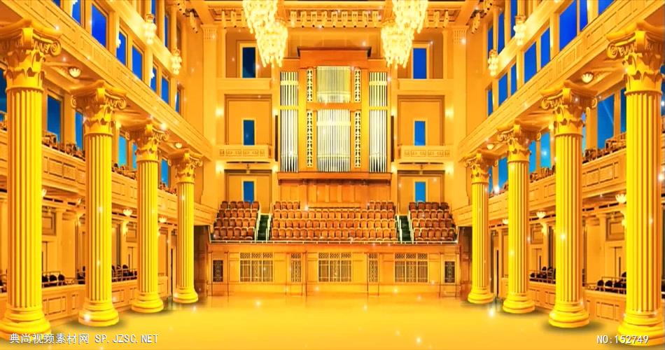 A109-金色大厅+宫殿 视频动态背景 虚拟背景视频