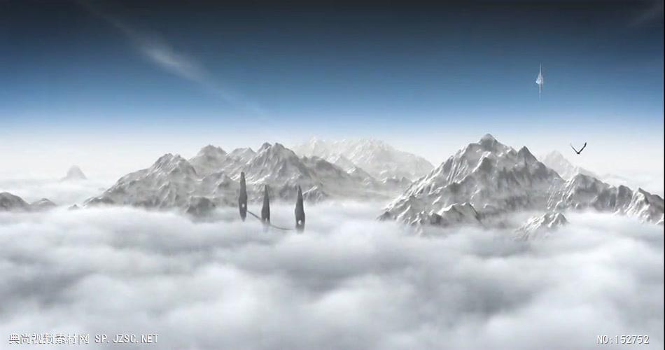 A107-震撼雪山云海（有音乐） 视频动态背景 虚拟背景视频