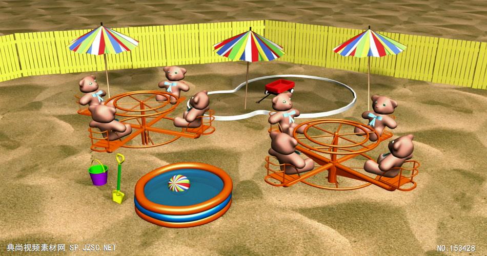 儿童 卡通 梦幻bear-in-playground-HD背景视频 视频动态背景 虚拟背景视频