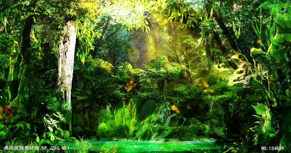YM4690森林- 梦幻绿色森林 视频动态背景 虚拟背景视频