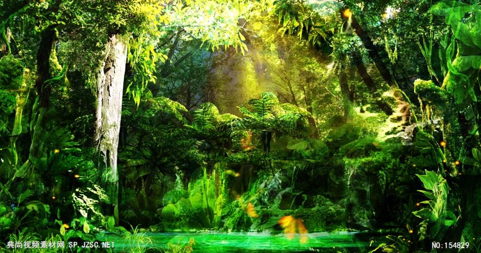 YM4690森林- 梦幻绿色森林 视频动态背景 虚拟背景视频