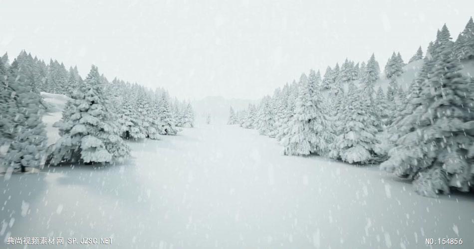 YM3945下雪的圣诞树森林_01 冰雪世界 视频动态背景 虚拟背景视频