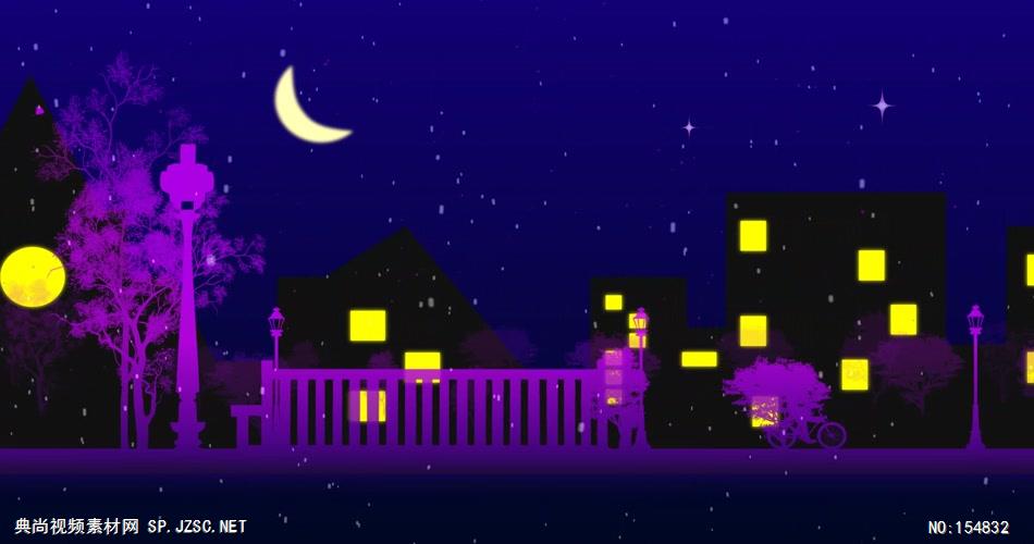 YM4613浪漫城市城市夜景空间道路 视频动态背景 虚拟背景视频