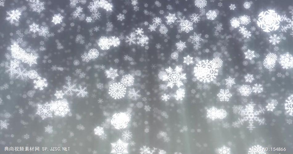 YM3248雪花下雪飘落动画 冰雪世界 视频动态背景 虚拟背景视频
