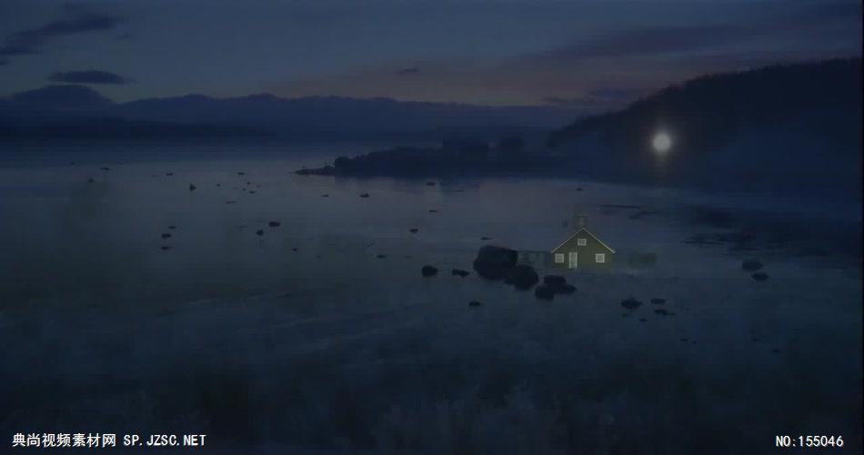 冬天的月亮在村庄升起 实拍月亮视频素材 视频动态背景 虚拟背景视频