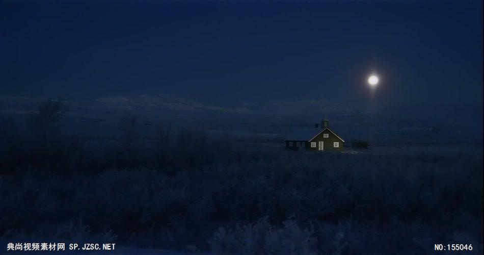 冬天的月亮在村庄升起 实拍月亮视频素材 视频动态背景 虚拟背景视频