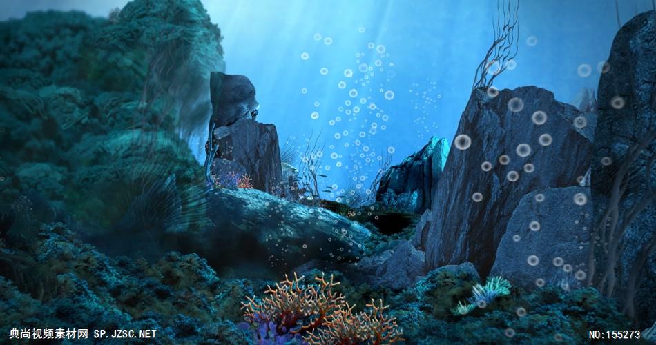 海底世界海底海浪深海 视频动态背景 虚拟背景视频