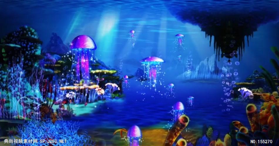 海底水母海底海浪深海 视频动态背景 虚拟背景视频