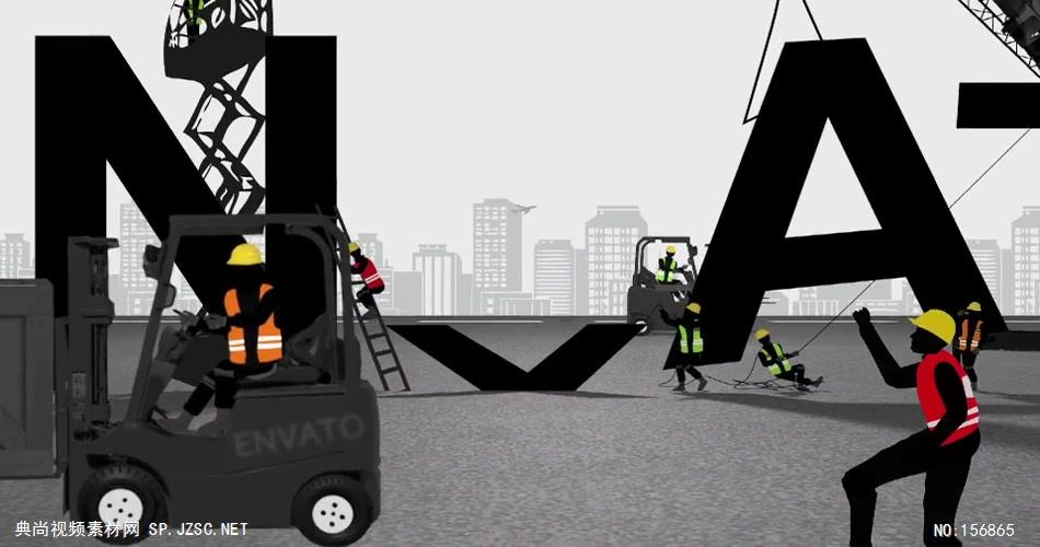 AE：城市构建标志 AE脚本15 logo标志ae动画模版 标志动画