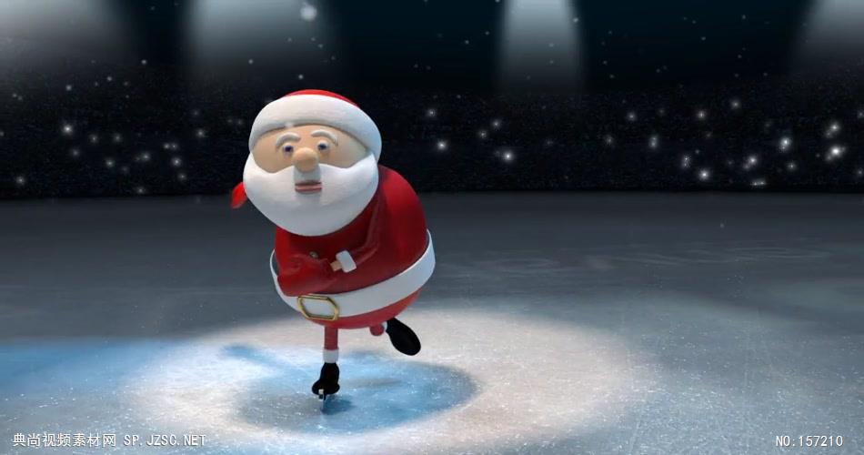 AE：圣诞老人滑冰庆贺标志 AE模板资源站17 logo标志ae动画模版 标志动画