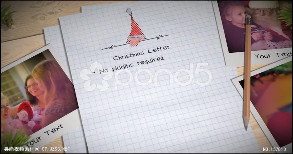 AE：圣诞信笺写字动画 ae特效素材下载16 圣诞节ae模版