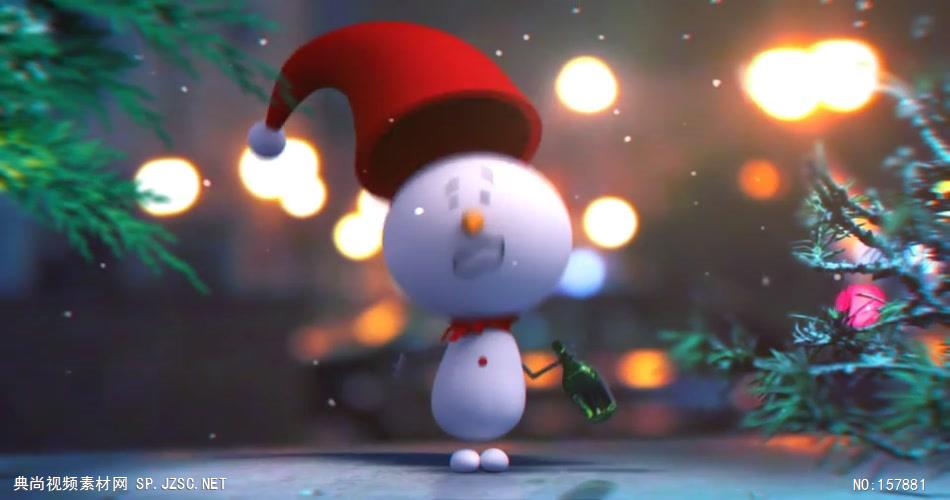 AE：雪人动画圣诞标题模板 15 圣诞节ae模版