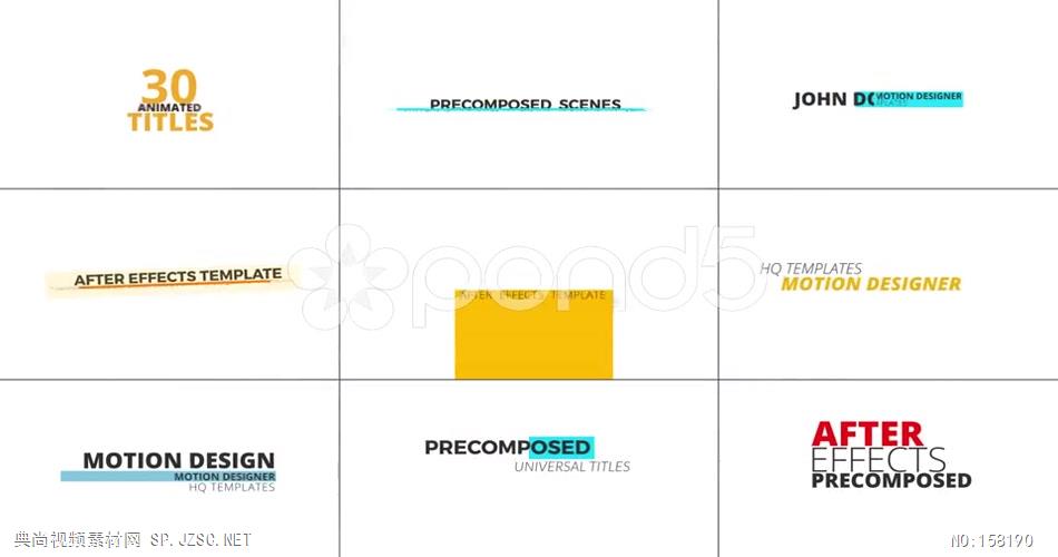 AE：30个文字动画标题 ae特效素材下载16 文字动画视频ae模板