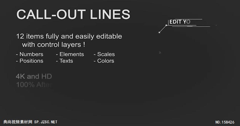 AE：呼出线文字展示 ae特效素材下载16 文字动画视频ae模板