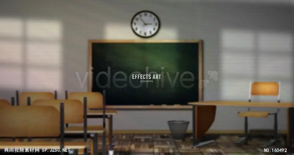 AE：学校黑板图片展示 ae视频素材 15