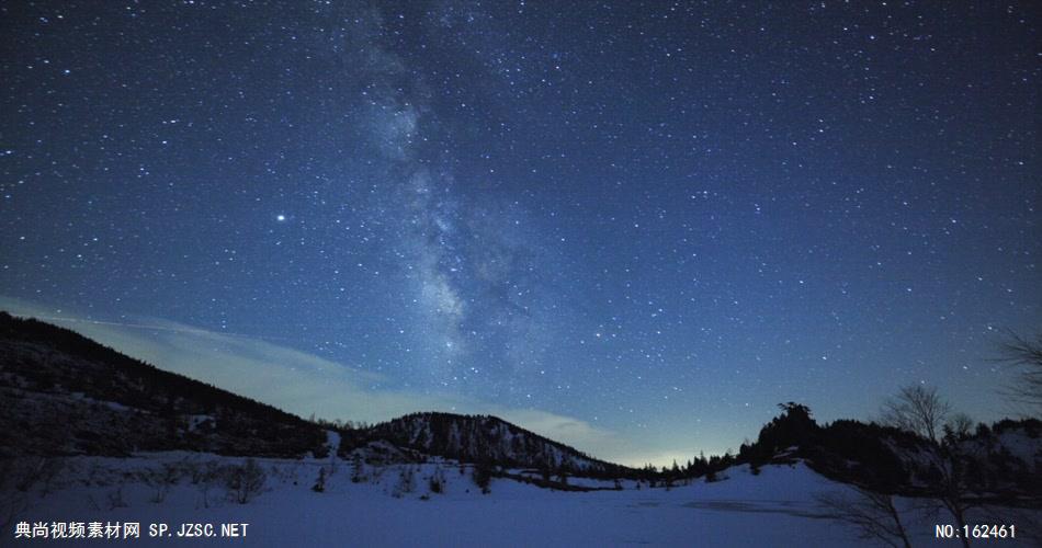 银河雪地球风景微速拍摄 延时银河系夜景 地球宇宙太空