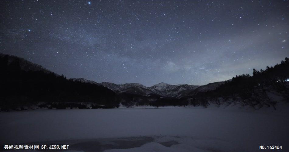 延时摄影-月光与银河+超美的雪原星空画面+.... 地球宇宙太空