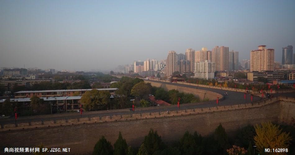航拍西安城墙古建筑高清视频素材中国实拍视频素材 视频下载中国实拍