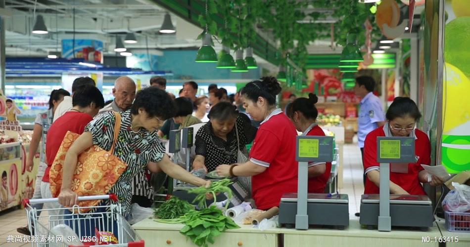 超市商场购物 家庭主妇市民生蔬菜活市场买东西 实拍高清视频素材SP049超市001