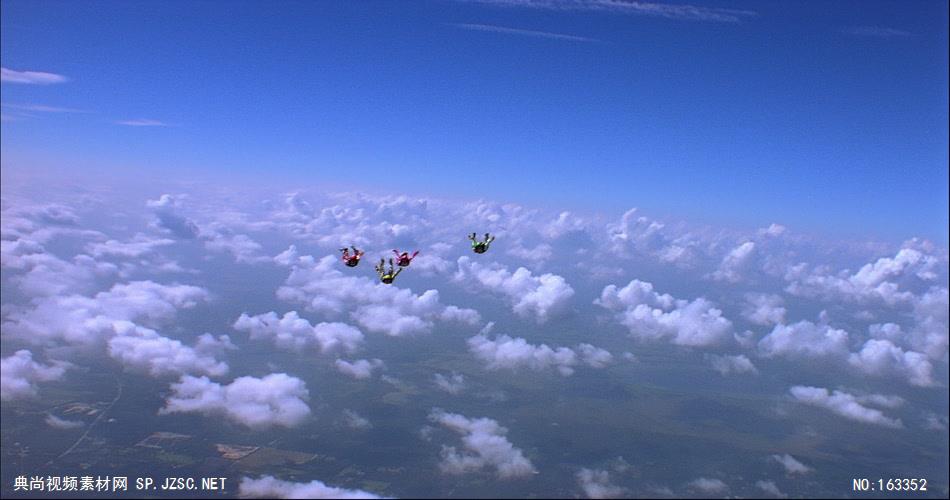 空中跳伞FF114H 人物运动视频