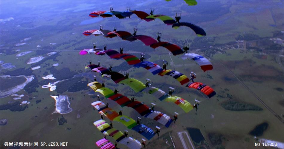 空中跳伞FF106H 人物运动视频