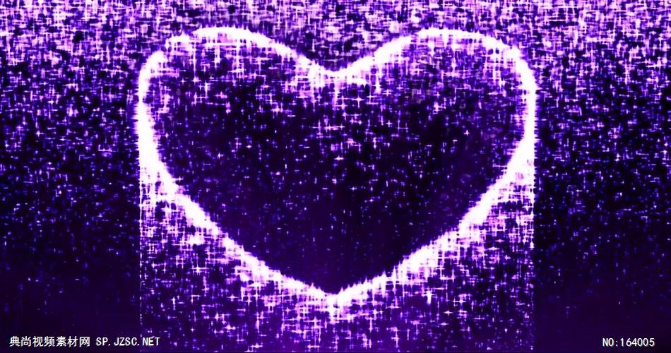 爱心浪漫情人Y0027紫色流花心形 led视频背景 视频素材动态背景