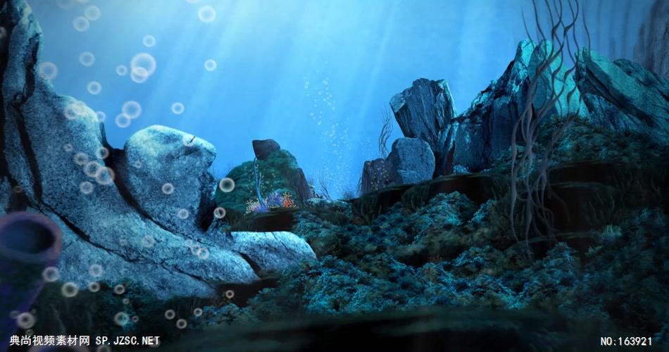 海底海浪深海Y1346梦幻海底鱼群珊瑚海洋波浪 led视频背景 视频素材动态背景