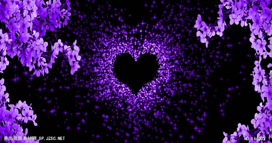爱心浪漫情人Y4824深紫色粒子心形 led视频背景 视频素材动态背景